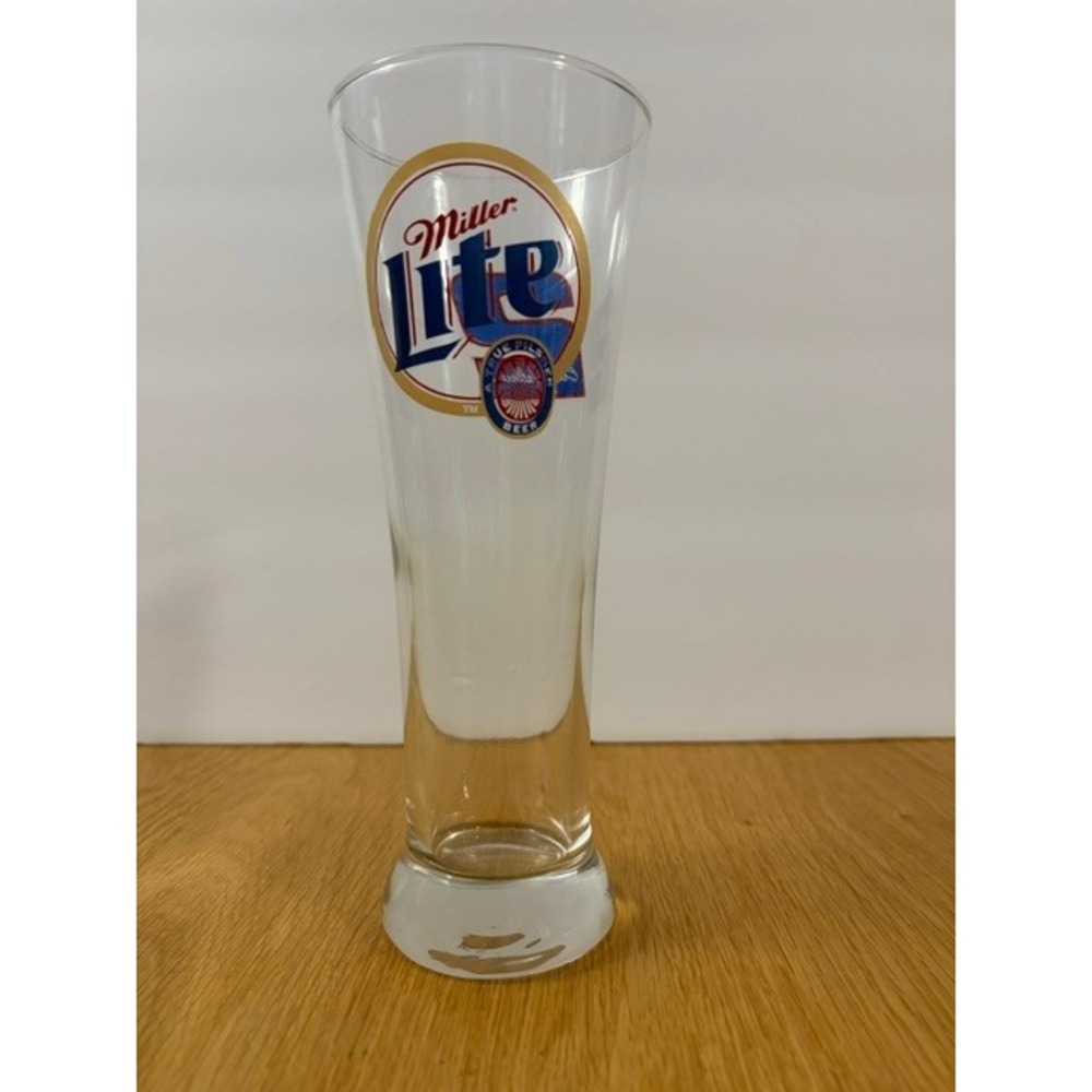 Miller Lite Pilsner Glass Rusty Wallace 2 NASCAR 16oz Clear Good Racing Barware